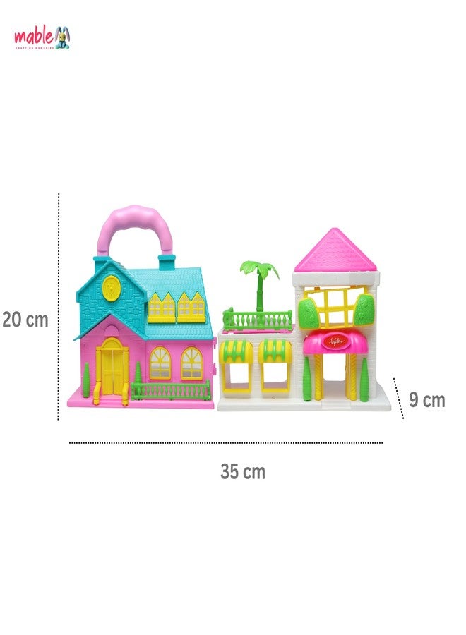 MABLE بيت الدمى من مابل للبنات، مجموعة لعب بيت الدمى كبيرة الحجم للبنات، بيت الدمى مع مجموعة أثاث للأطفال، هدية مثالية لأعياد الميلاد (متعدد الألوان) - Image 4